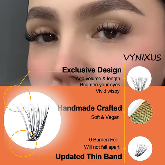 Eyelash Clusters Fluffy Lash Clusters Wispy Individual Lashes Cluster Eyelash Extensions D Curl DIY at Home Natural Cluster Lashes (40D-0.07D-Mix8-16)