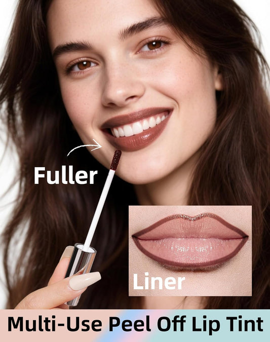 KIMUSE Lip Stain Peel Off, Peel Off Lip Liner Stain with Tweezer, Long Lasting, Waterproof, Transfer Proof Lipstains Color, Smudge-Free, Easy Removal, Matte Finish