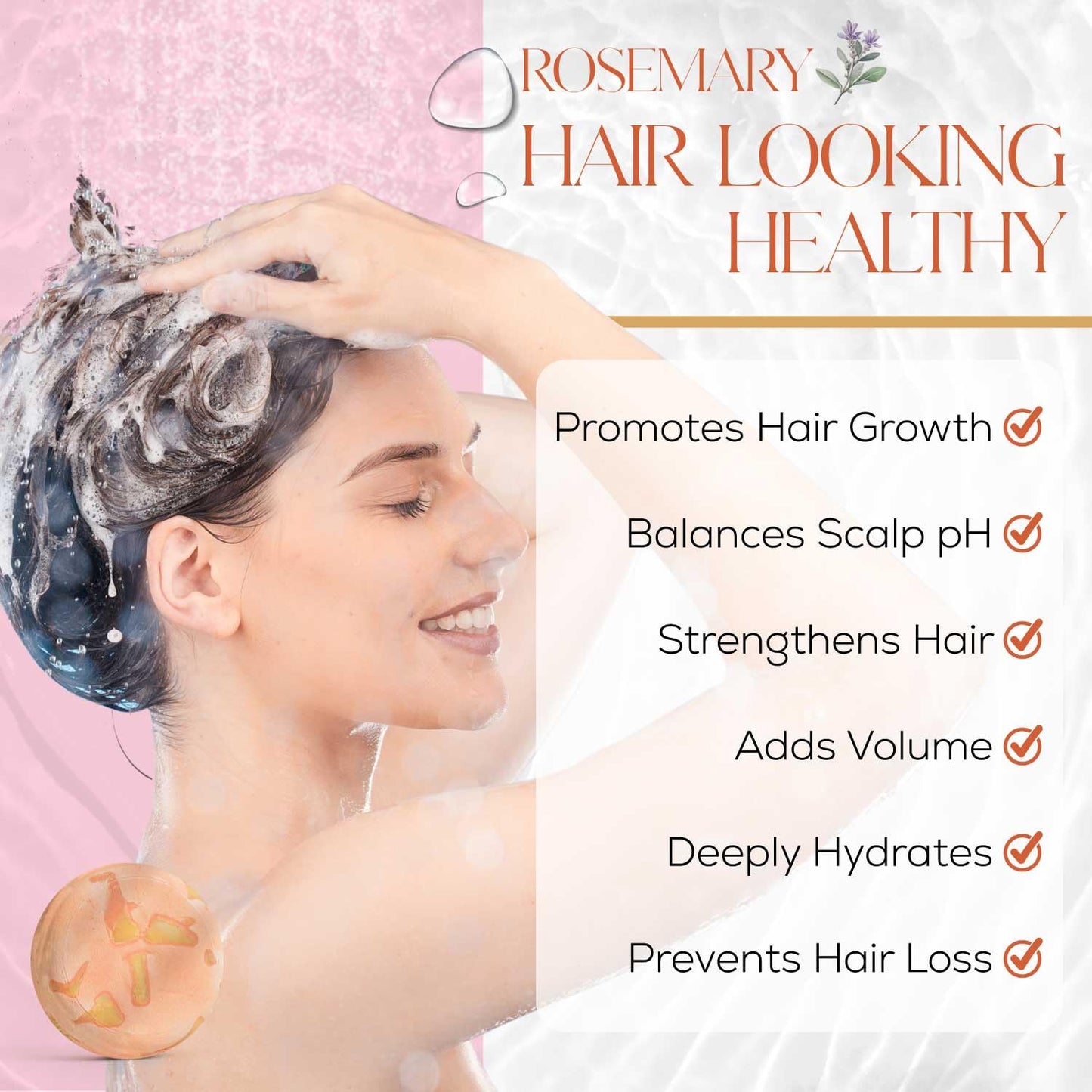 IIBESA Rice Water Shampoo Bar - Hair Growth & Strengthening Deep Moisturizing - Japan made Organic Ingredients - Solid Shampoo Bars For All Hair Types - Vegan Essential Oils - Rosemary