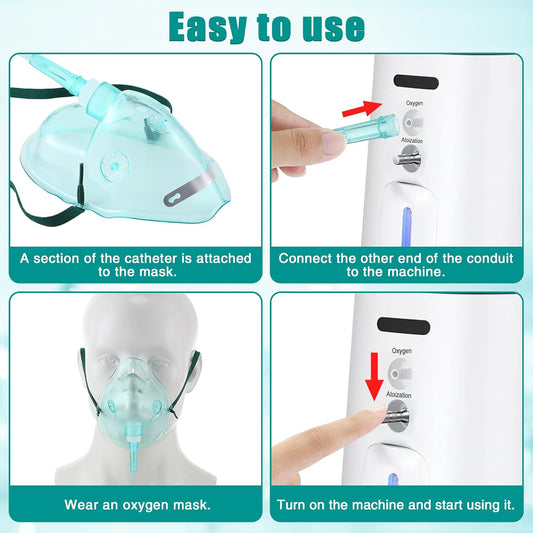 Geiserailie 2PCS Pediatric Elongated (M) Oxygen Mask with 6.6 Ft Tubing and Adjustable Elastic Strap, Pediatric Elongated Oxygen Mask with Tubing, Breathing Masks for Face