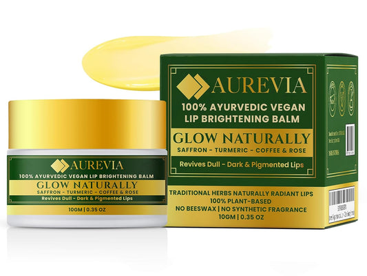 Vegan Ayurvedic Lip Balm – Naturally Lightens Dark Lips & Brightens Tones – Deeply Hydrating & Moisturizing for Dry, Chapped Lips – Plant-Based