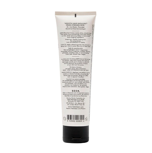 SEEN Blow-Out Creme, Fragrance Free - Non-Comedogenic & Sulfate-Free Blow Out Hair Cream- Reduces Frizz- Heat Protectant- Safe for Sensitive, Eczema & Acne Prone Skin