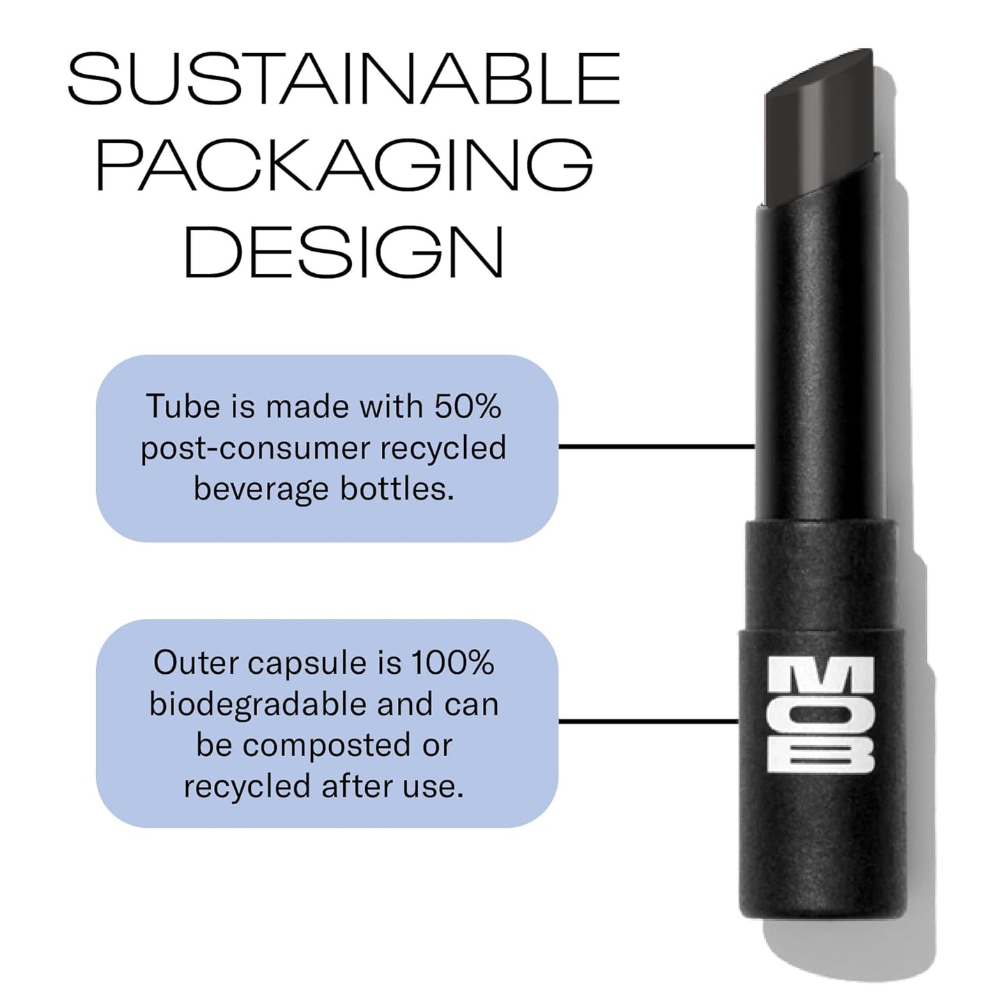 MOB Beauty Hydrating Shine Lip Balm M138 Sheer Black – Tinted Lip Balm Stick with Jojoba & Sunflower Oils, Clean Vegan Organic Lip Care for Nourished, Glossy Lips