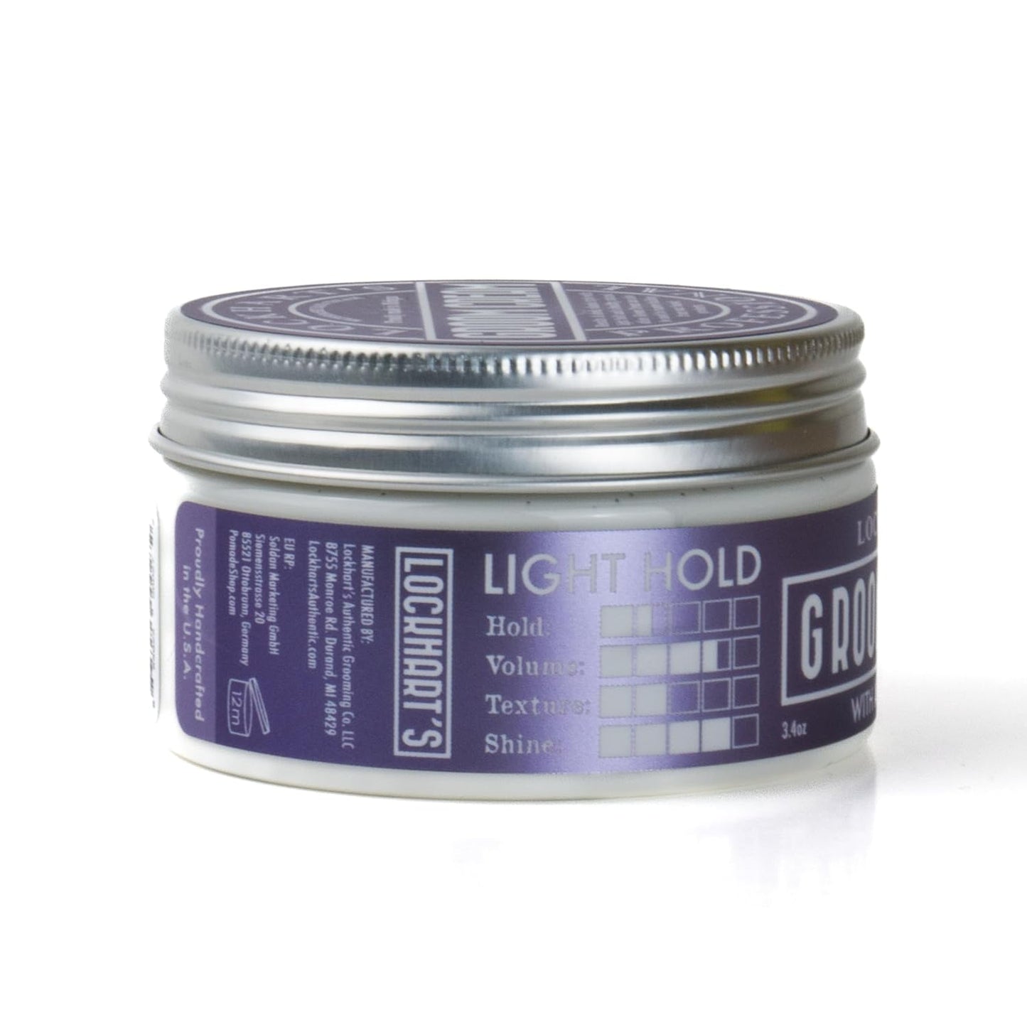 Lockhart’s Professional Groom Cream – Multi-Use Hair, Beard & Skin Cream – Light Hold, Natural/High Shine – Degreases Pomade Buildup, Conditions, Styles, Softens – Tangerine Bergamot Scent – 3.4 oz