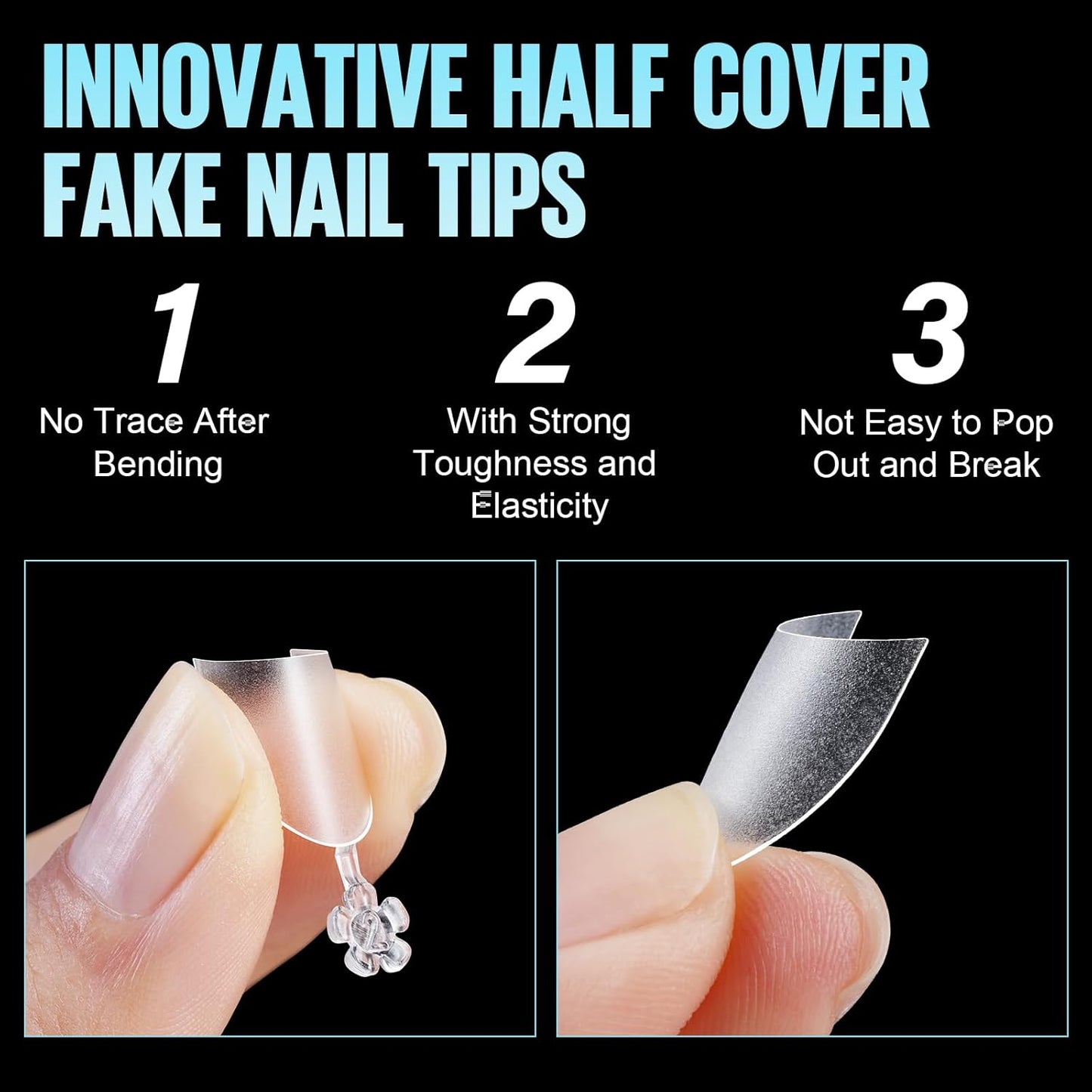 TOMICCA Short Oval Nail Tips 510Pcs Acrylic Fake Nails Full Matte, 12 Sizes No C Curve Nail Tips Half Cover for Salon DIY Nail art