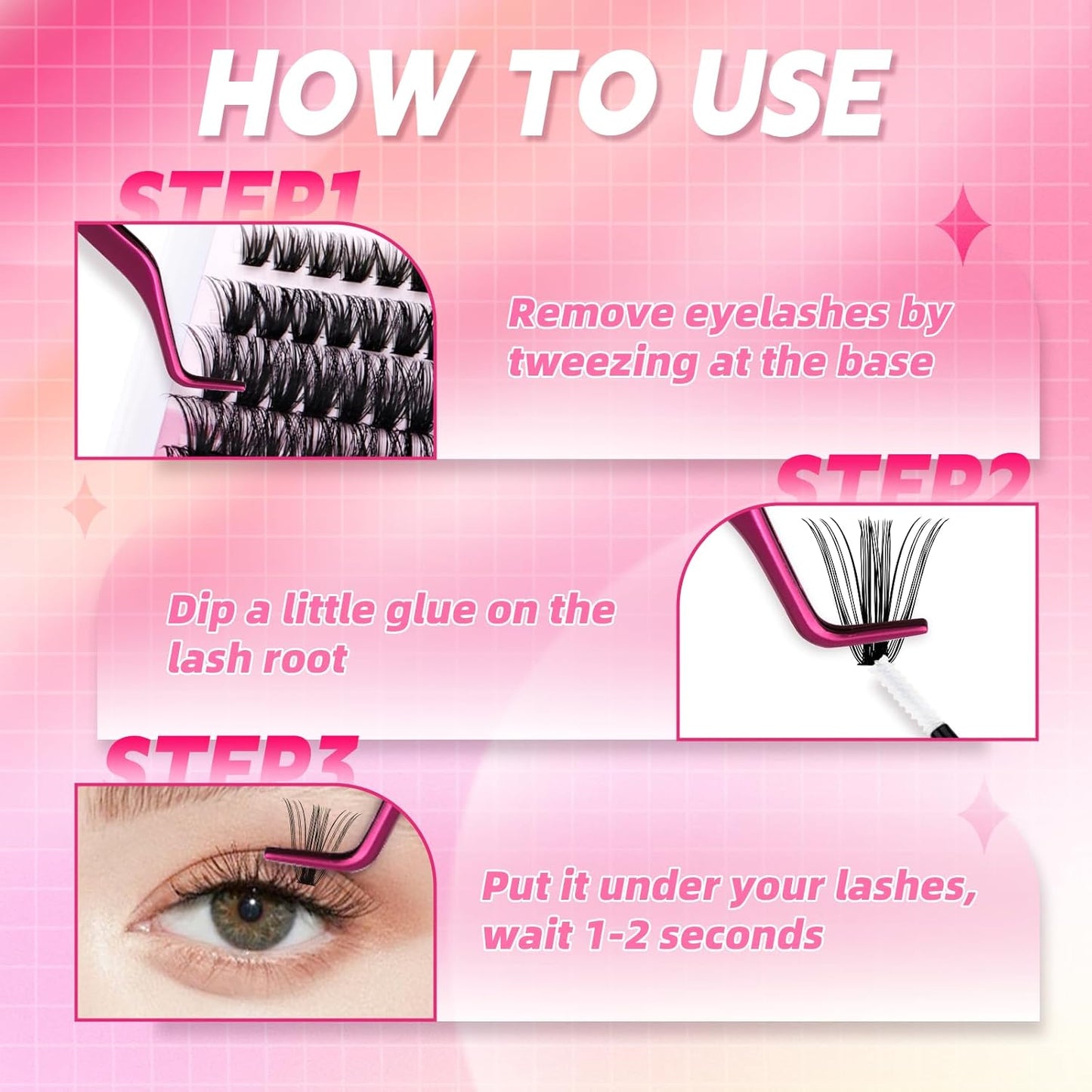 Cluster Lashes D Curl Lash Clusters 280 Pcs Lash Extension Clusters Individual Lashes Soft DIY Eyelash Extensions Mixed Tray Eyelash Clusters Natural Look (40D+60D-0.07D, 8-20mm)