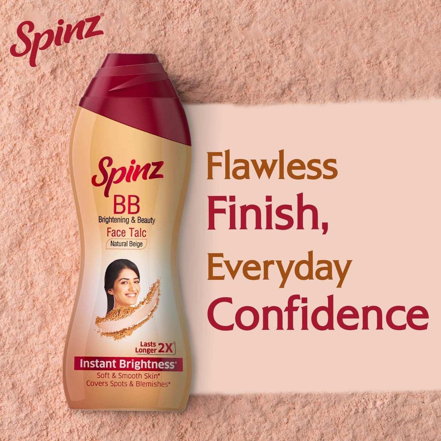 Spinz BB Talc, instant glow cover spots & blemishes 100g
