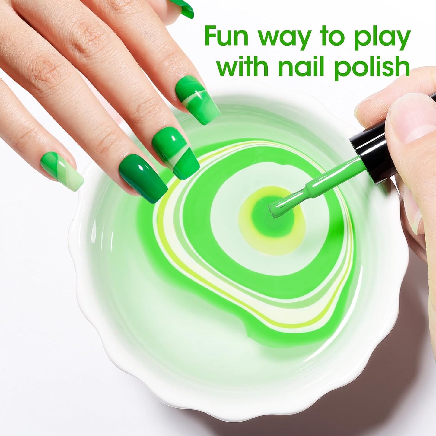 GELLEN Green Regular Nail Polish Non Gel, Fast Air Drying Full Size Green Nail Polish No UV Light Needed Spring Summer Dark Light Grass Forest Jungle 6 Colors Set for Women Manicure St. Patrick's Day