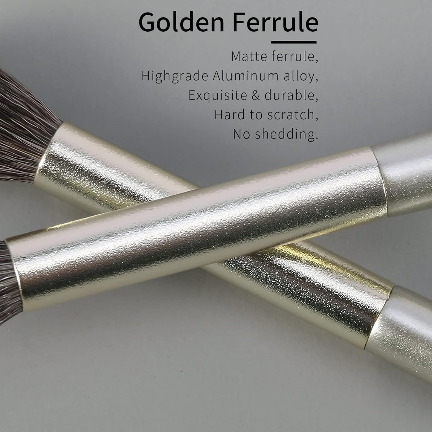 Natural Goat Hair Eye Shadow Brush, ENZO KEN Blending Eyeshadow Brush, Eye Shadow Blending Brush, Eye Blending Brush, Small Nose Contour Brush, Smudge Eye Brushes, Eyeshadow Blending Brush. Gold,E204L