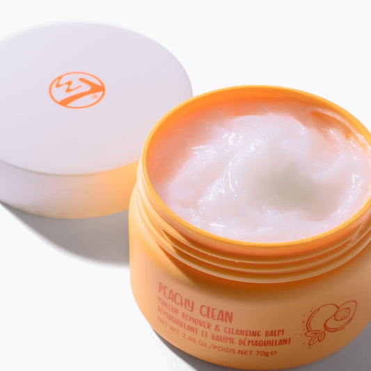 W7 Peachy Clean Face Cleansing Balm - Makeup Remover Melt With Fruit Juice - Clean Oil Free Skin