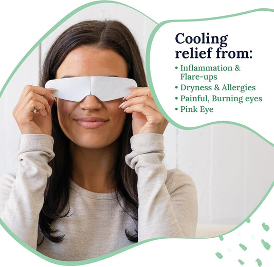 Rescue: Hydrogel Self Cooling Compress | Cold Eye Masks for Puffy Eyes | Self Cooling Eye Compress for Fast Relief | Travel Ready | 12 Count