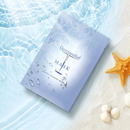 Dermaroller, Silk Face Masks Intensive Hyaluronic Acid Moisturizer with Matriyxl 3000 Tocopherol Boost Collagen Hydrate Dry Skin Reduce Fine Lines Wrinkles SingleUse Masks (1 mask)