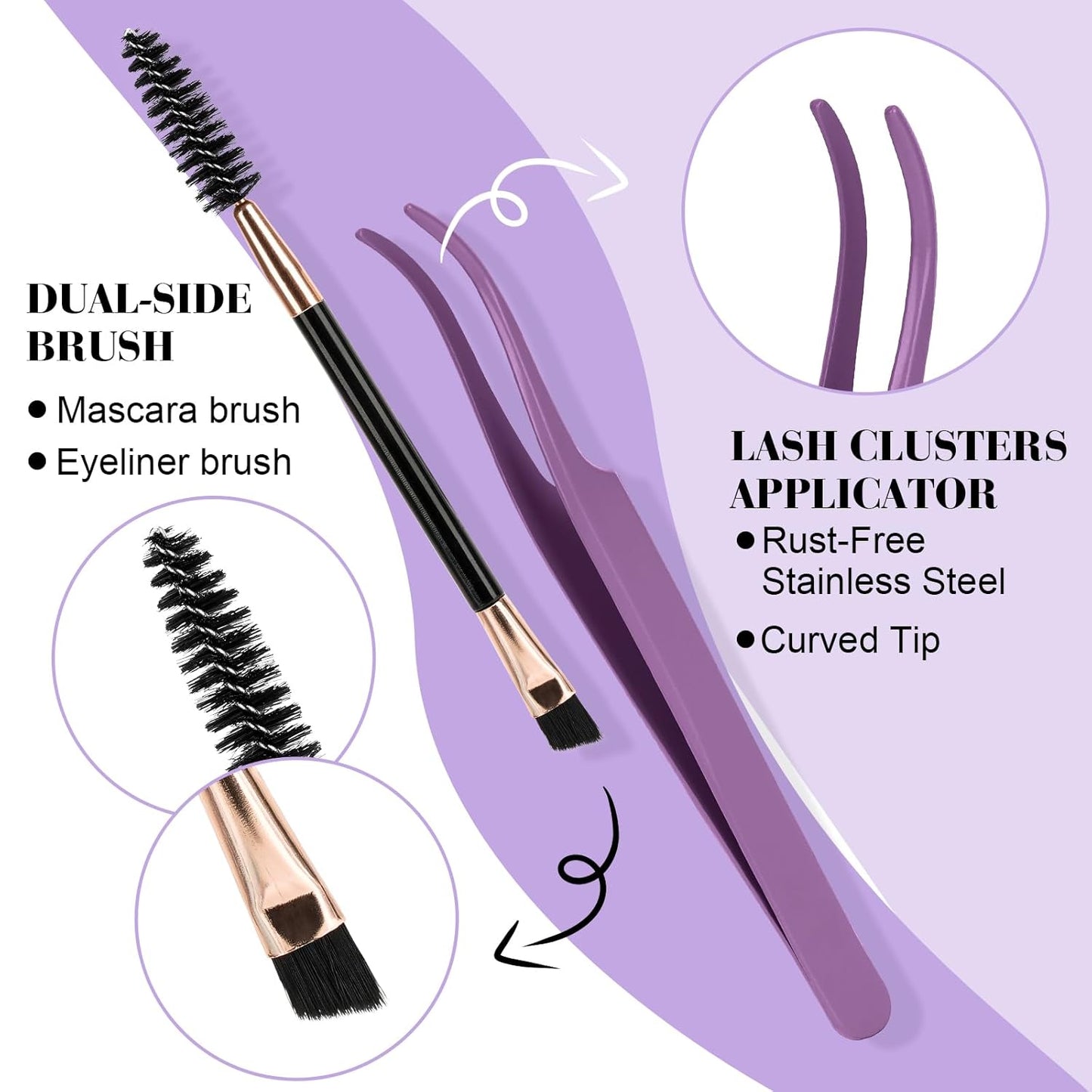 B&Q Lash Clusters Kit 280PCS Eyelash Clusters Kit,30D 40D D 9-16MIX Individual Lash Comfortable Eyelash Extension Set, Classic Look with Bond and Seal Waterproof, Remover DIY at Home(Set,30D+40D)
