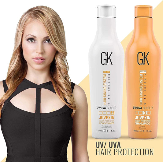 GK Hair Shield Shampoo and Conditioner – UV/UVA Protection for Color-Treated Hair – Hydrates, Prevents Fading and Split Ends – Anti-Frizz Formula for Softer, Stronger Hair