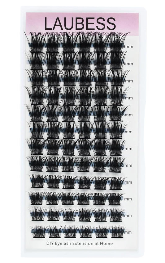 Lash Clusters Extensions D Curl Individual Lashes Mixed Tray DIY Eyelash Extension Supplies Faux Mink Cluster Lashes Natural Look Fluffy (01-0.07D-9-16mm)