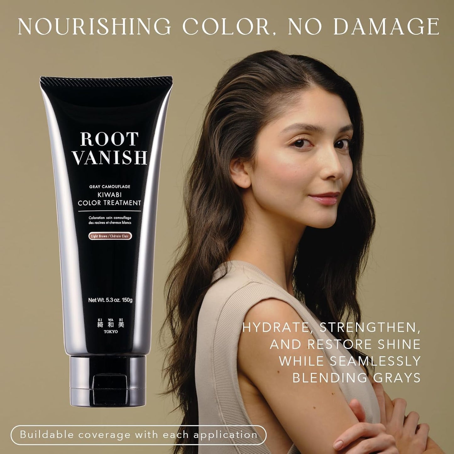 Color Treatment for Gray Coverage – Subtle, Gradual Semi-Permanent Hair Color – Hydrating, Sulfate-Free, Ammonia-Free, Vegan Color Depositing with 31 Botanical Extracts (Dark Brown)