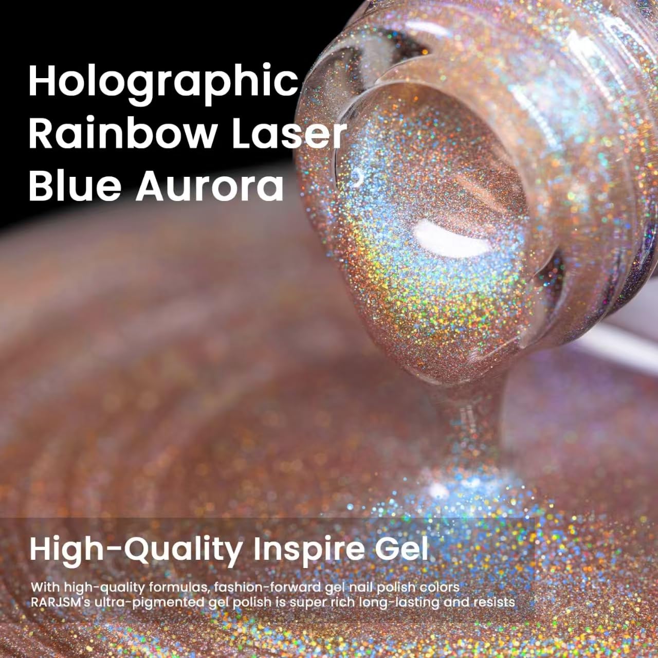 RARJSM Blue Aurora Cat Eye Gel Nail Polish Holographic Rainbow Laser Iridescent Glitter Sparkle Cat Eye Gel Polish with Magnet Stick Soak off UV LED Curing Requires Home Salon Diy Nail Art