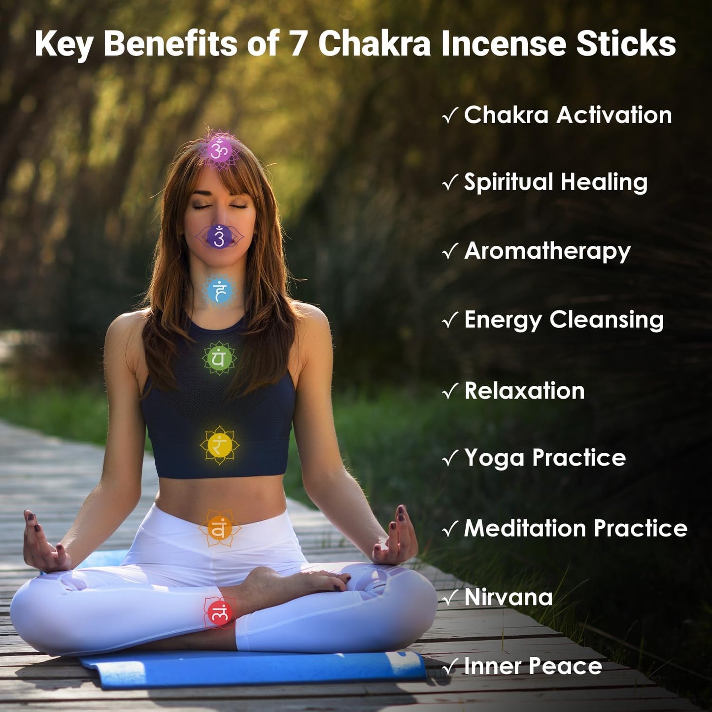 7 Chakra Incense Sticks, Aromatic Bliss for Balance & Healing| Handcrafted 140 Sticks with Pure Natural Scents to Align Energy Centers, Aromatherapy, Meditation, Yoga, Promote Relaxation
