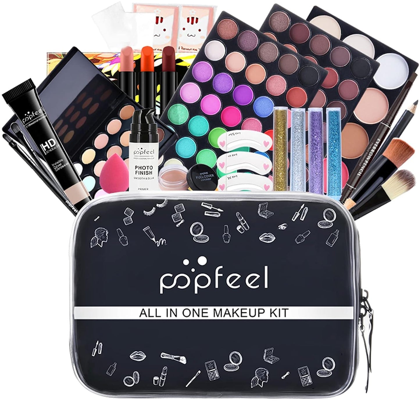 Multi-purpose Makeup Kit All-in-One Makeup Gift Set Colours Mix Eyeshadow Concealer Lip Gloss Pressed Powder and Powder Blusher Cosmetic Makeup Palette Set Kit #093