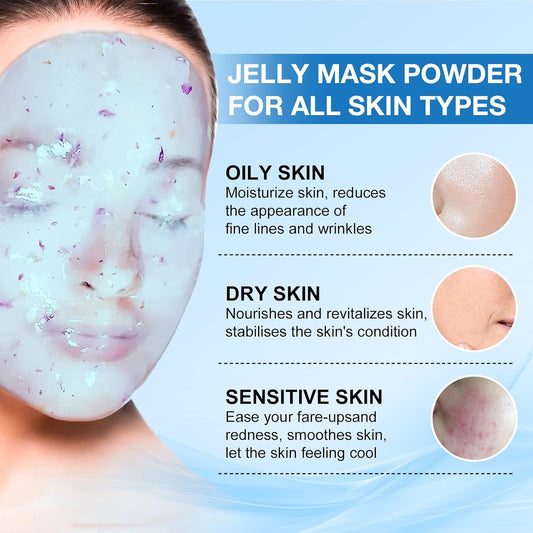 Jelly Mask for Facials Professional, Hydrating & Moisturizing Peel-Off Natural Gel Face Mask SkinCare, Professional Spa Use Jelly Face Masks, Deep Hydration & Glow 23 Fl Oz (Hyaluronic Acid)