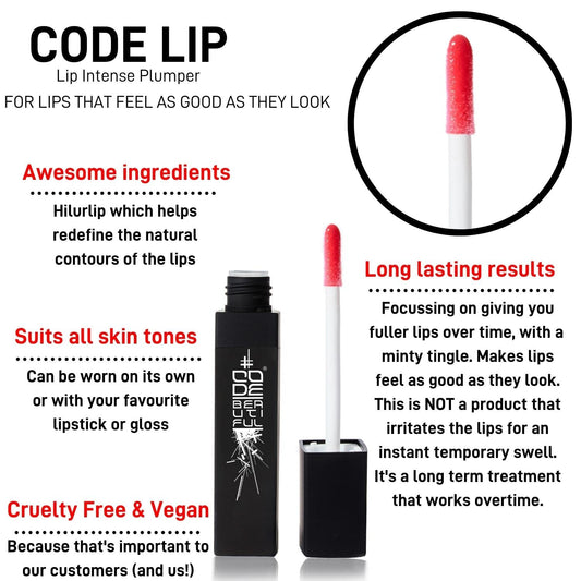 Lip Plumping Treatment Gloss for Fuller Plumper Lips | Long Lasting | Hyaluronic Acid Infused | Vegan & Cruelty Free | Lip Intense Plumper 7ml