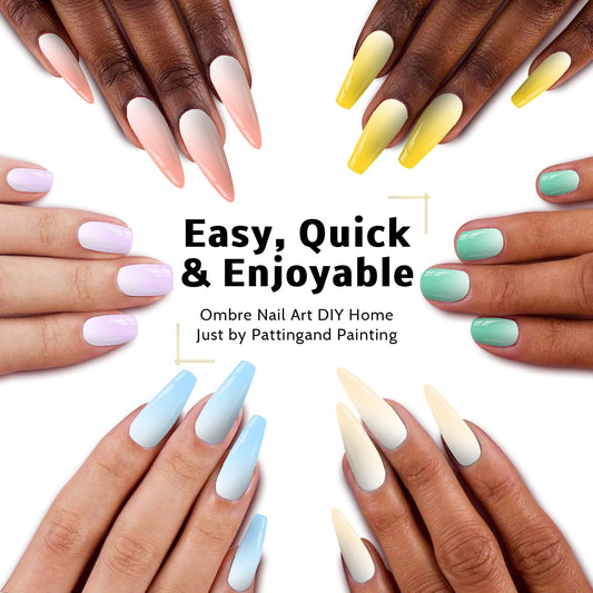 Sponge Pat Paint Nail Gel, Ombre Nails Gradient Gel Nail Blush Blooming Aura Nails Drawing Stripper Floral Painting DIY Nail Art, No Wipe, UV/LED Curing (12 Colors A)