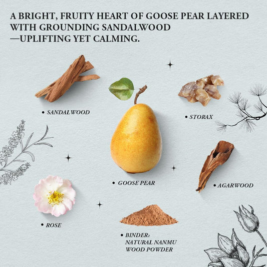 Yoga & Relaxation - Innergy Goose Pear Incense Sticks, Natural Fruity-Herbal Blend Yoga Incense