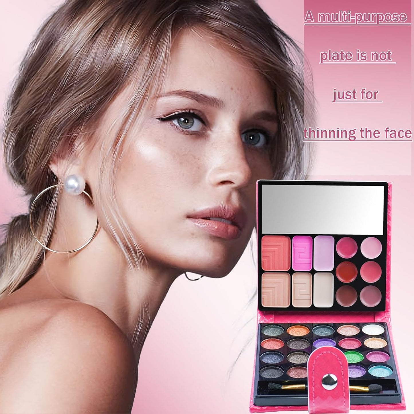 All-in-one Holiday Makeup Gift Set | Full Makeup Kit for Women Essential Starter Bundle Include 20 Highly Pigmented Shimmer Eyeshadow Palette,3 Blush,3 Face Powder, 6 Lipgloss, Brush