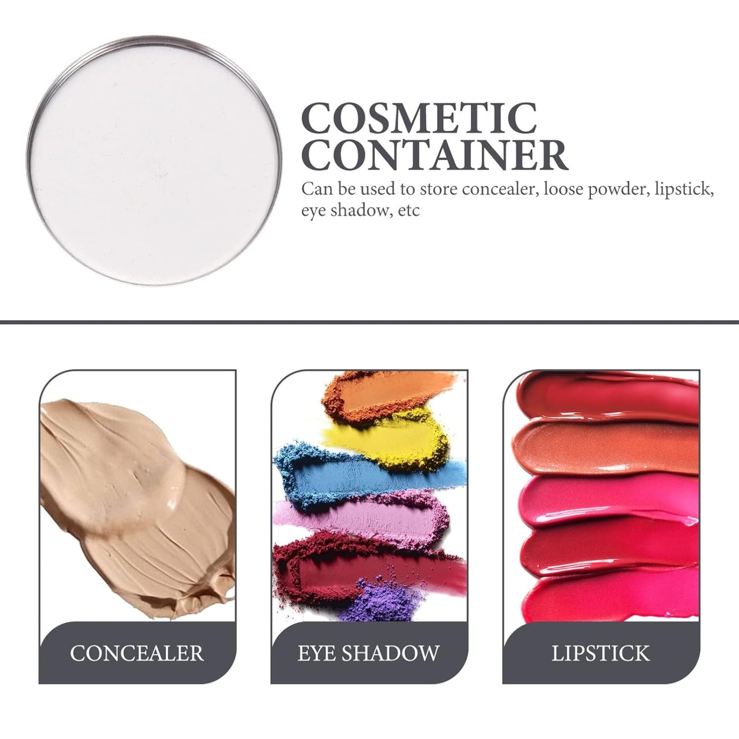 20pcs Metal Makeup Eyeshadow Jars Pan Palettes Tin Lipstick Foundation Single Holder Watercolor Eye Tray Steel Round Blush Pans Magnetic Cosmetic Plate Empty Pigment for