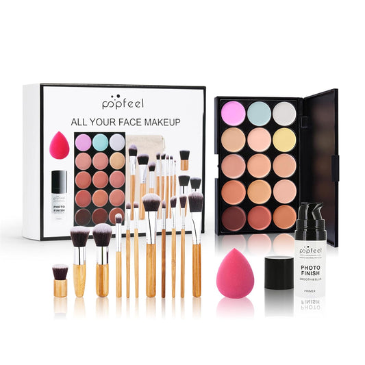 All in One Professional Makeup Kit for Women Girls Holiday Makeup Gift Sets Xmas Essential Bundle Include Eyeshadow Palette Lipstick Blush Concealer Eyeliner Mascara Brush Eyebrow Pencil