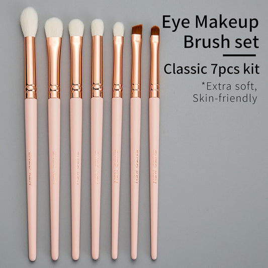 Natural Goat Hair Eye Shadow Brush Set Professional, Blending Eyeshadow Brush Set with Case, Small Nose Contour Brushes, Natural Hair Eyeshadow Brushes, Eye Brush, Eyeshadow Blending Brush.