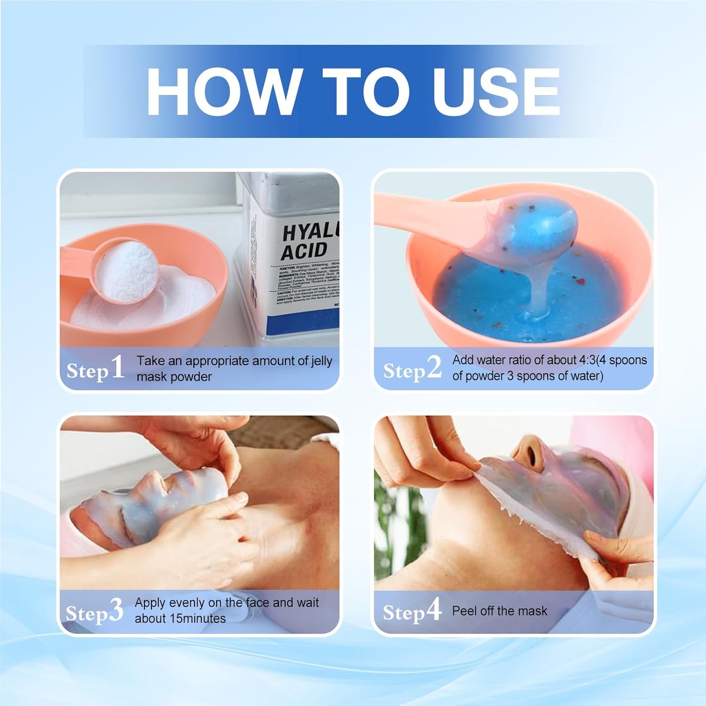 Jelly Mask for Facials Professional, Hydrating & Moisturizing Peel-Off Natural Gel Face Mask SkinCare, Professional Spa Use Jelly Face Masks, Deep Hydration & Glow 23 Fl Oz (Hyaluronic Acid)