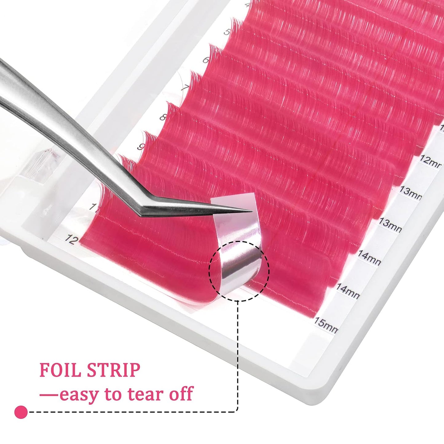 Colored Lashes Extensions .07 D Curl Easy Fan Volume Lashes Pink Volume Lash Extensions 9-16mm Mixed Lash Tray Self Fanning 2D-10D Volume Eyelash Extensions by QUEWEL (Pink 0.07 D 9-16mm)