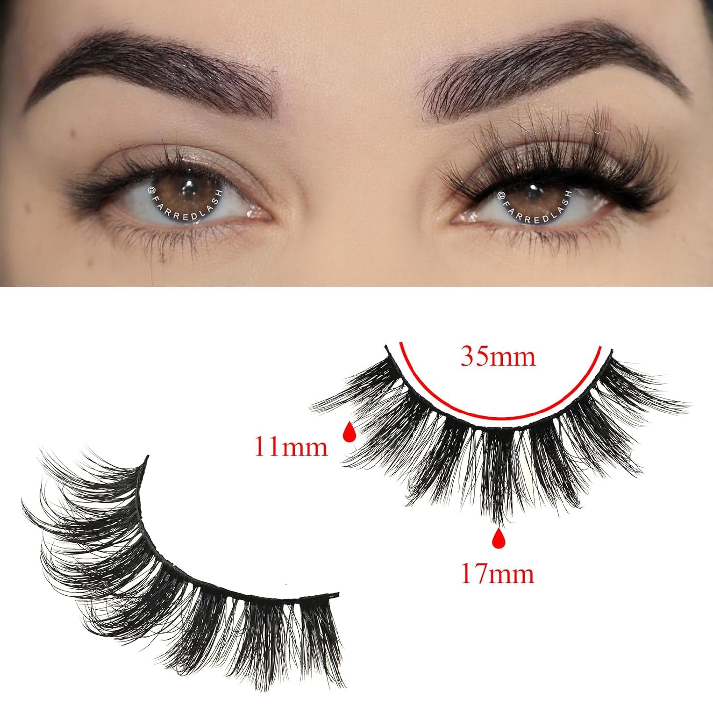 FARRED Fluffy Lashes Natural Eyelashes Short Wispy Eye Lash Strips 14 Pairs Separated Volume Eyelash Pack 17mm Dramatic Wispies Fake Strip Lashes Clusters Cat Eye Pestañas Spiky Look (F6 | 11-17mm)