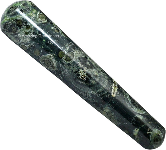 Amazing Gemstone Kambaba Jasper Crystal Wand Massage Stick - Pelvic Wand Gua Sha for Adults - Crystals and Healing Stones Massage Wands for Adults Gifts (Smooth)