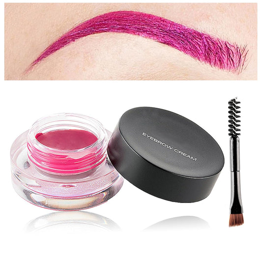 Eyebrow Pomade Cream,Brow Pomade Gel Naturally Long Lasting Waterproof,Delicate and Smooth Eye Brow Makeup Cosmetics with Eyebrow Brush - Magenta