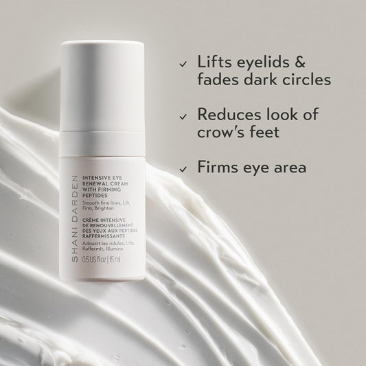 SHANI DARDEN Intensive Eye Renewal Cream, Hydrating Under Eye Cream for Dark Circles, Fine Lines, Wrinkles & Crows Feet with Niacinamide, Shea Butter & Ceramide, Crease-Free & Makeup-Ready, 0.50 fl oz
