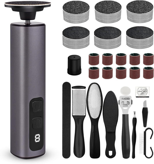 Electric Foot Callus Remover - 9 Speed Callus Remover for Feet with USB Rechargeable,Electric Foot File Pedicure Tools for Feet Dead Skin Heel Callus Hardskin Dry Cracks for Women Men (Dark Gray)