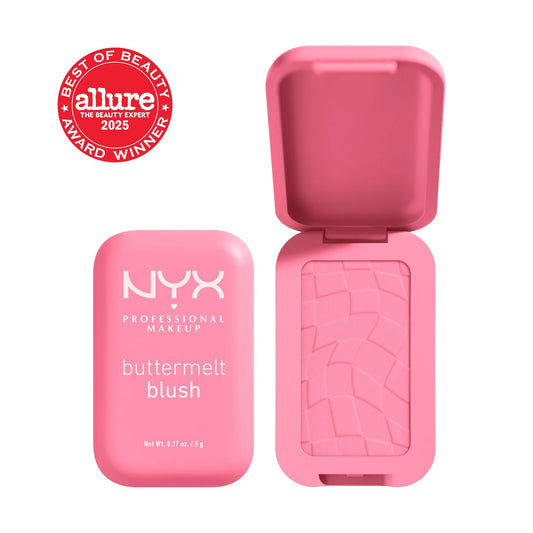 NYX PROFESSIONAL MAKEUP Buttermelt Powder Blush, Fade and Transfer-Resistant Blush, Up to 12HR Make Up Wear, Vegan Formula - Butta Together