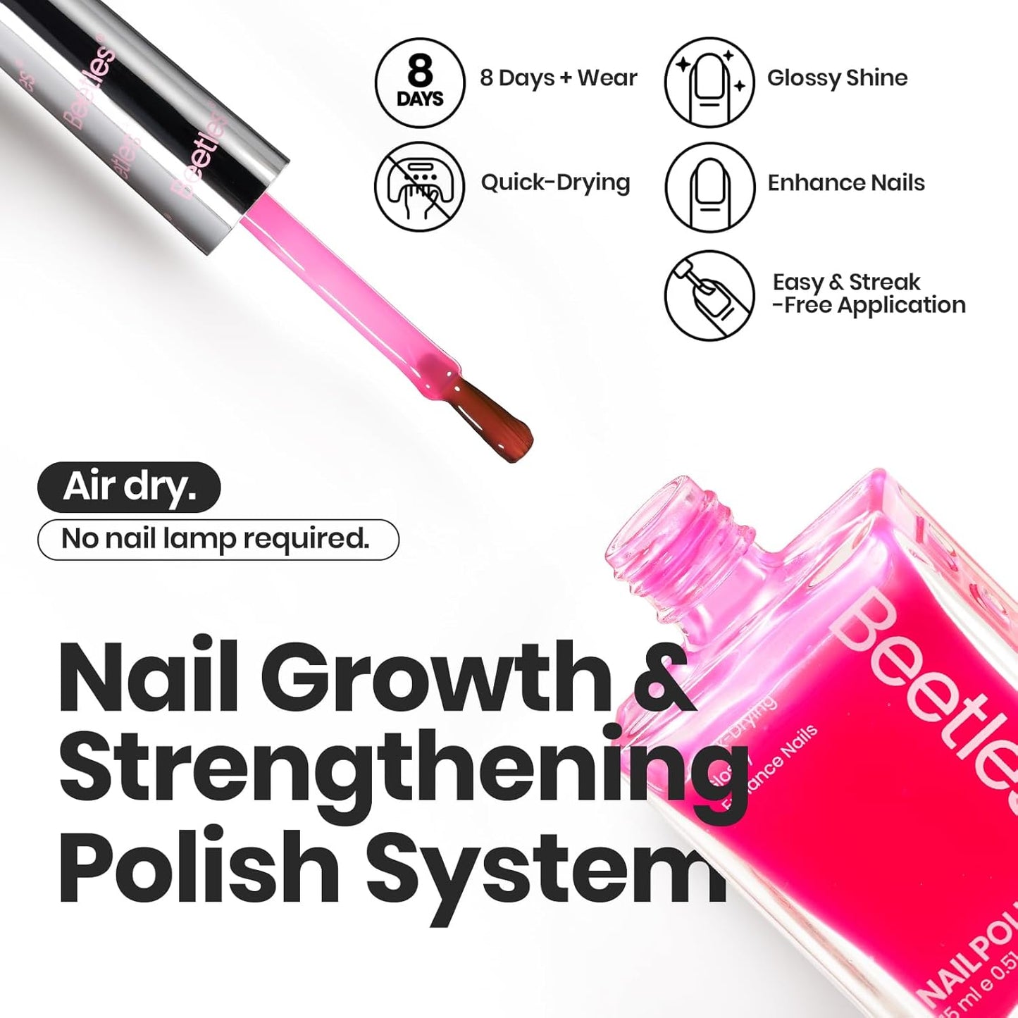 Beetles Neon Nail polish Set, 6 Jelly Colors Bright Rainbow Nail Polish Kit Quick Dry Finger Nail Polish Glossy Shine Nail Lacquer Polish Long Lasting Gifts for Women