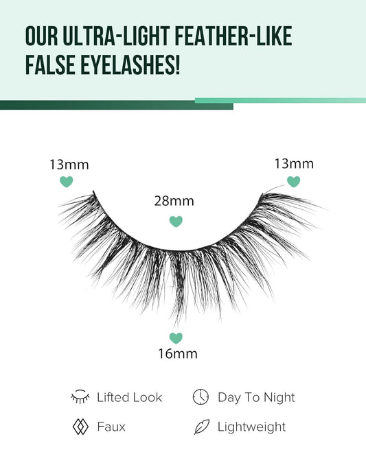 Wispy Mink Lashes Fluffy Lashes Natural Look C Curl False Eyelashes Natural Fake Lashes Wispies Eyelashes Short Eye Lashes Pack 7 Pairs