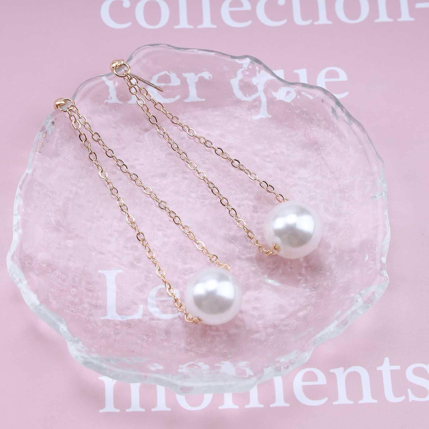 Vintage Pearl Earrings Long Pearl Stud Earrings Boho Gold Pearl Pendant Earrings Big Pearl Dangling Earrings Jewelry for Women and Girls