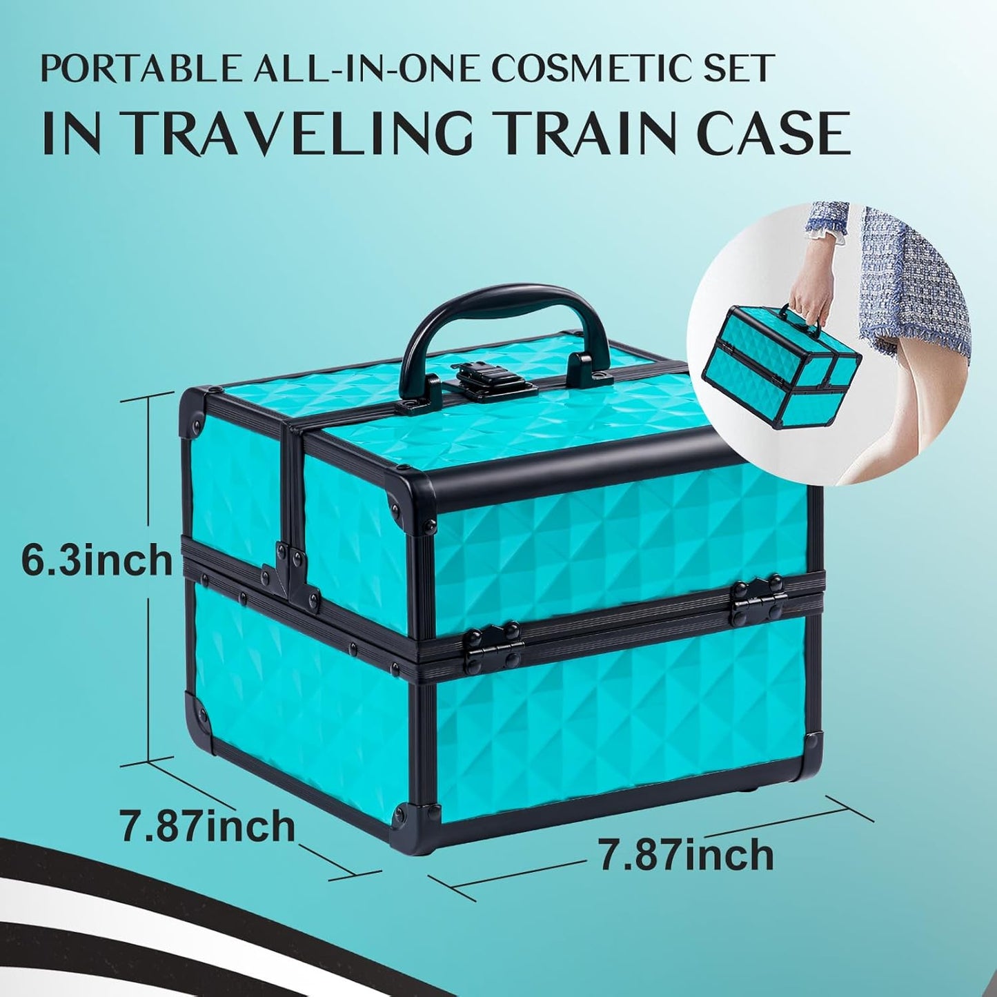 Color Nymph All In One Makeup Kit Comestics Gifts for Girls Teens, Travel Makeup Set 4 Trays Train Case for Beginner Includes Eyeshadow Highlighter Lipgloss Blush Concealer Brush Eyeliner Lipbalm