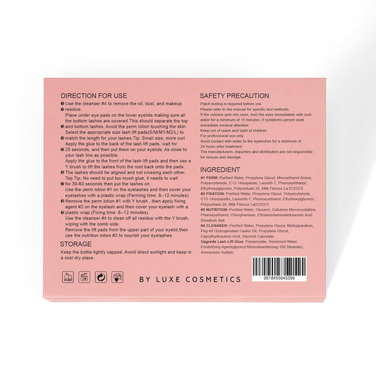 Luxe Cosmetics - Lash Lift Kit - Complete Set for Eyelash Lifting - New Pro Version - Easy to Apply and Long Lasting Finish - Professional Results up to 8 Weeks