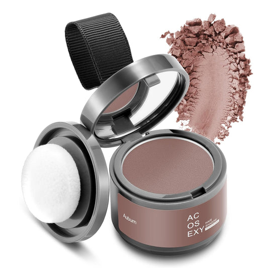 Root Touch Up Hair Color Powder for Gray Coverage and Thinning Hair - Auburn Hairline Shadow Powder for Women's Eyebrows and Men's Beard Lines, Bald Spots (Auburn)