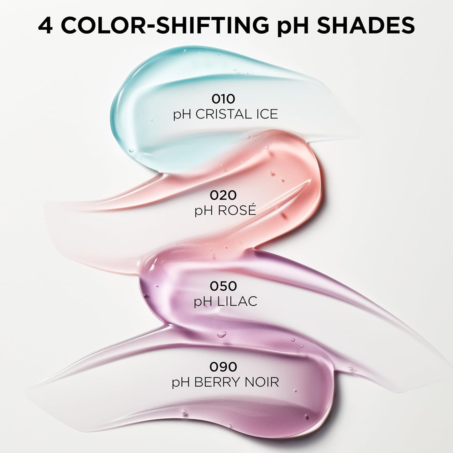 L'Oreal Paris Plump Ambition pH Hyaluron Lip Oil, Color Shifting Lip Tint with 24HR Hydration, Volumizing Shine and Lasting Color, 010 pH Cristal Ice