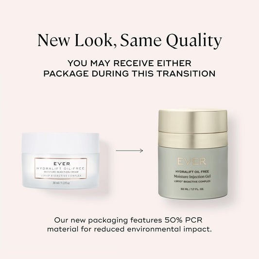 EVER Oil-Free Face Cream (Oily Skin)- Overnight Renewal Facial Lotion, Instant Face Lift Cream, Smooths Fine Lines, Restores Skin Elasticity, Packed with Hyaluronic Acid, Bakuchiol, and Peptides