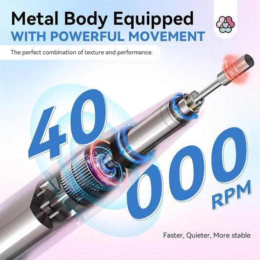 SAVILAND Nail Drill Professional: 40000RPM Electric Nail File 2024 Macaron Gradient Pink Nail Drill Machine for Faster Removel Acrylic Nail Salon at Home Use Manicure Pedicure Manicurist Good Choice