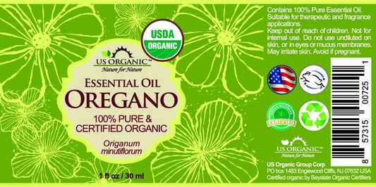 US Organic 100% Pure Oregano Essential Oil - USDA Certified Organic, Steam Distilled (30 ml)