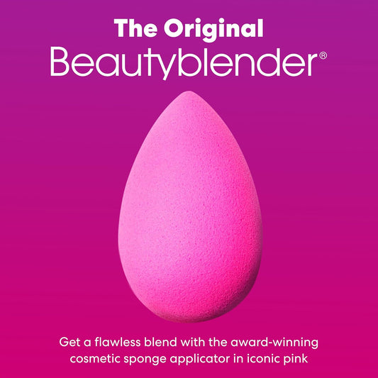 Beautyblender® | Original Pink Beauty Blender Makeup Sponge, Super-Soft Foam Easily Blends Foundations, Powders & Creams, Made in USA, Reusable, Washable, Streak Free Application, Vegan, Cruelty Free